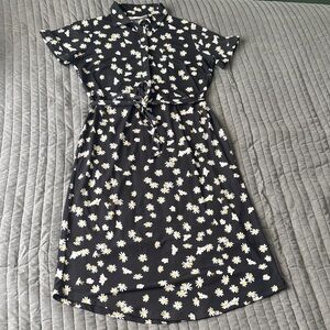 Cynthia Rowley Black Floral Midi Dress